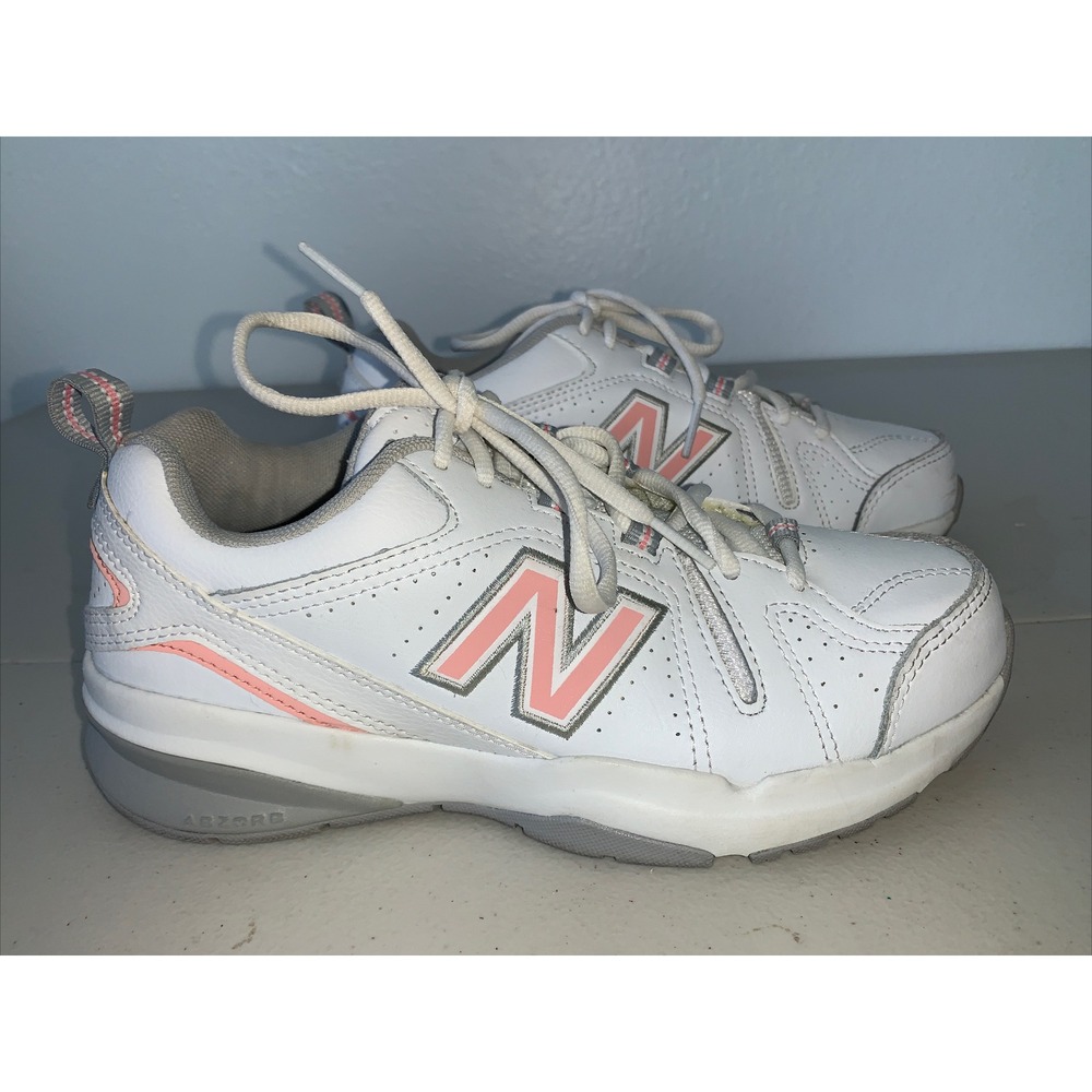 New Balance 608 White and Pink Womens Shoes Sz 6.5 D WX608WP5 Nice
